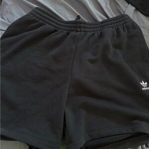 Adidas French terry black high waisted shorts